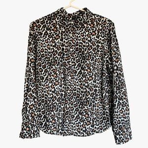 J. Crew • leopard-print button-down‎ blouse